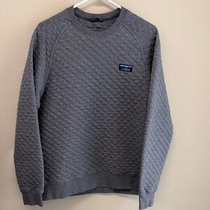 L.L. Bean Quilted Gray Crewneck Top SzM